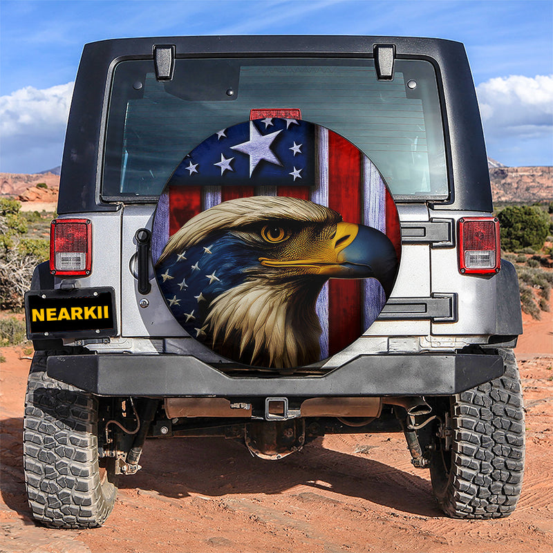 Eagle American Flag Car Spare Tire Cover