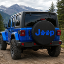 Blue Jeep Side Fender Dog Paws Car Spare Tire Cover