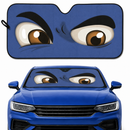 Blue Challenging Cartoon Eyes Custom Car Windshield Sunshades
