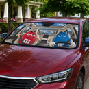Funny M&M Chocolate Red Blue Driving Custom Car Windshield Sunshades