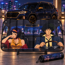 Cowboy Bebop Anime Spike And Faye Custom Car Windshield Sunshades