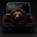 Bear Peeking Car Spare Tire Cover