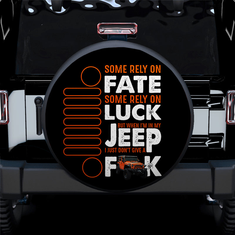 Fate Luck Jeep Orange Car Spare Tire Covers Gift For Campers