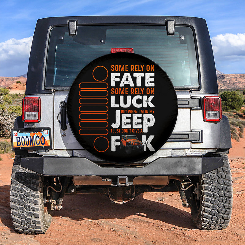 Fate Luck Jeep Orange Car Spare Tire Covers Gift For Campers