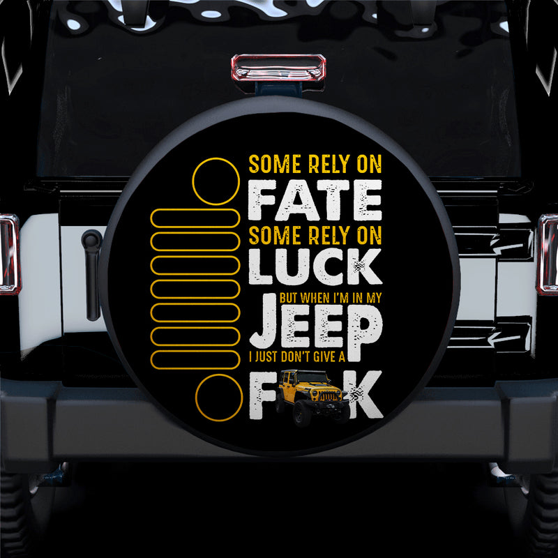 Fate Luck Jeep Yellow Car Spare Tire Covers Gift For Campers