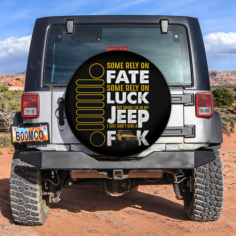 Fate Luck Jeep Yellow Car Spare Tire Covers Gift For Campers