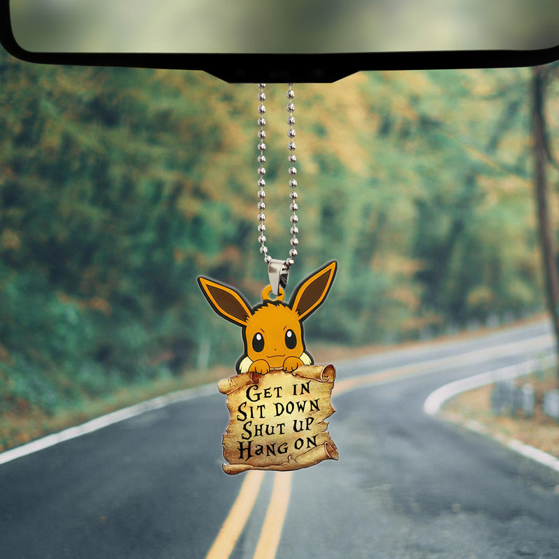 Eevee Pokemon Get In Sit Down Shut Up Hang On Car Ornament Custom Car Accessories Decorations