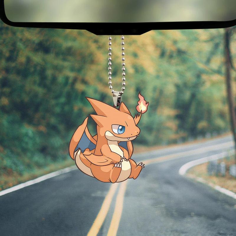 Fire Pokemon Mega Charizard Car Ornament Custom Car Accessories Decorations