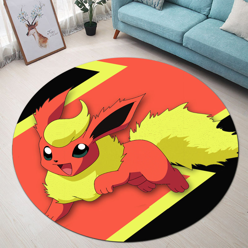 Flareon Rug Flareon Eevee Evolution Round Rug