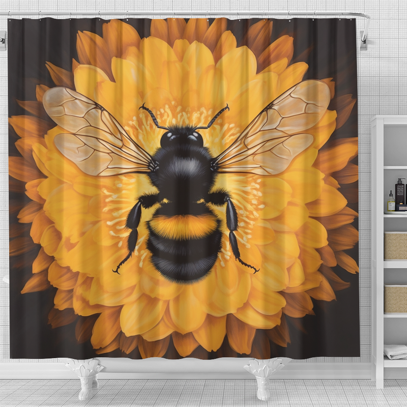 Sunflower Honey Bee Shower Curtain