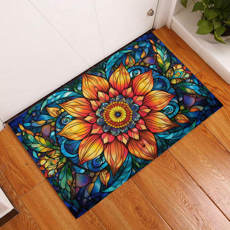 Flower Staned Glass Doormat Home Decor