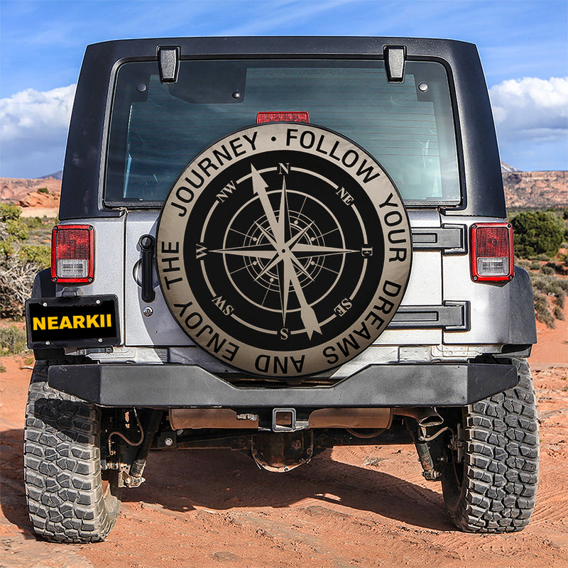 Compass Follow Your Dreams Enjoy the Journey Car Spare Tire Cover