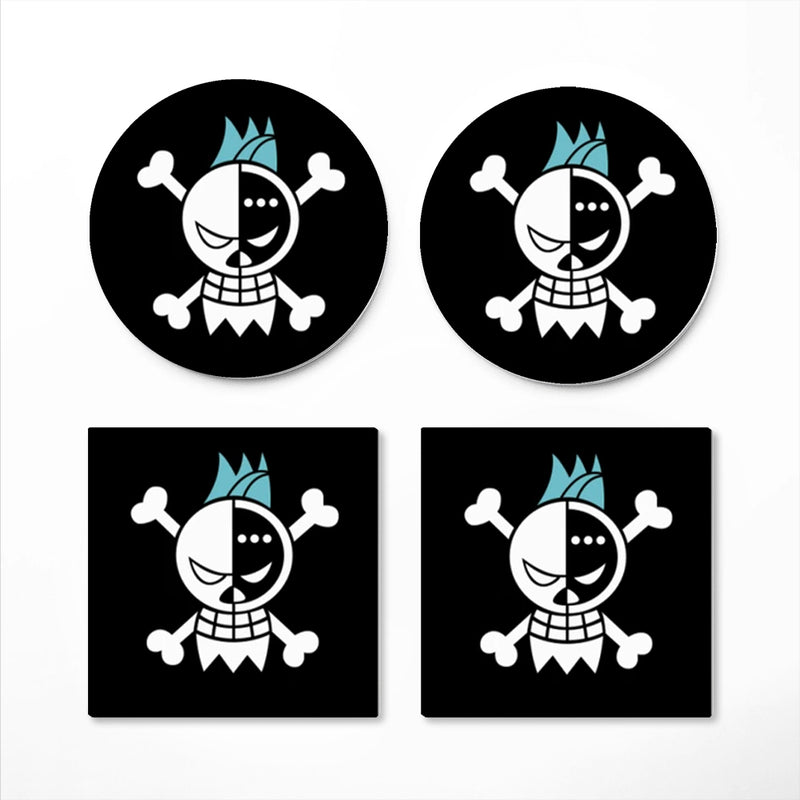 Franky One Piece Icon Skull Ceramic Drink Coasters