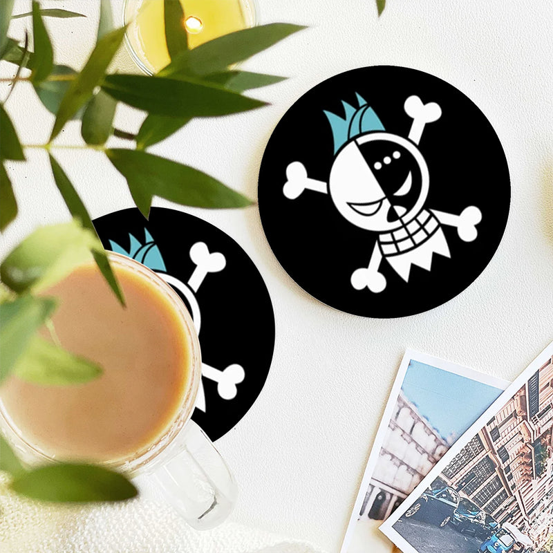 Franky One Piece Icon Skull Ceramic Drink Coasters