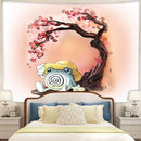Poliwhirl Cherry Blossom Tapestry Room Decor