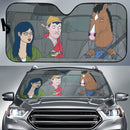 Funny Black The Rock Style Cartoon Eye Car Auto Sunshades