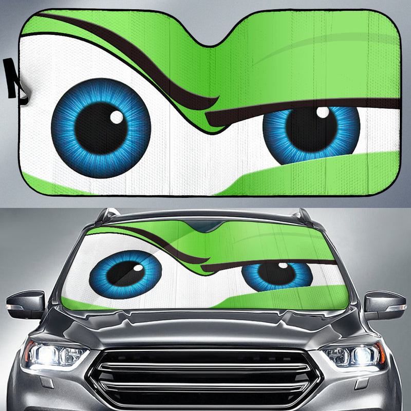 Funny Green The Rock Style Cartoon Eye Car Auto Sunshades