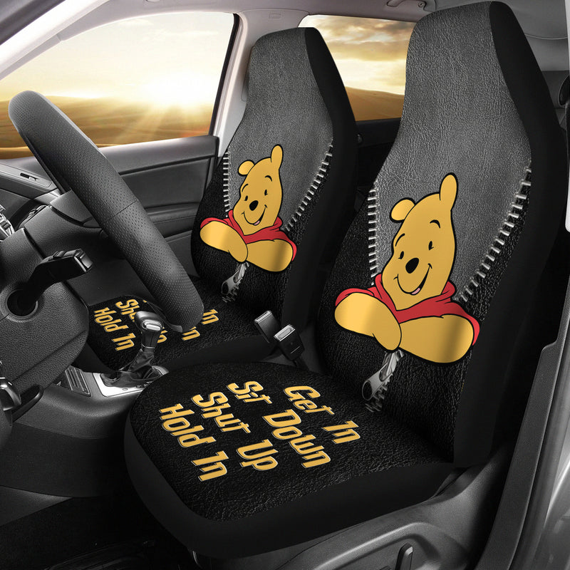 Get In Sit Down Zip Winnie The Pooh Premium Custom Car Seat Covers Decor Protectors