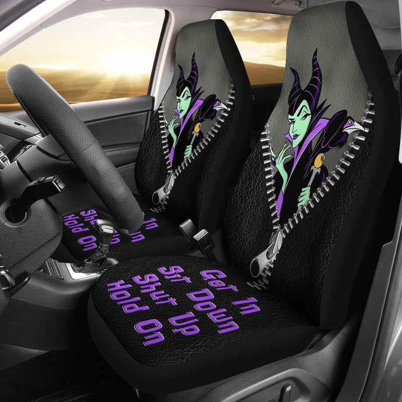 Get In Sit Down Zip Maleficent Premium Custom Car Seat Covers Decor Protectors