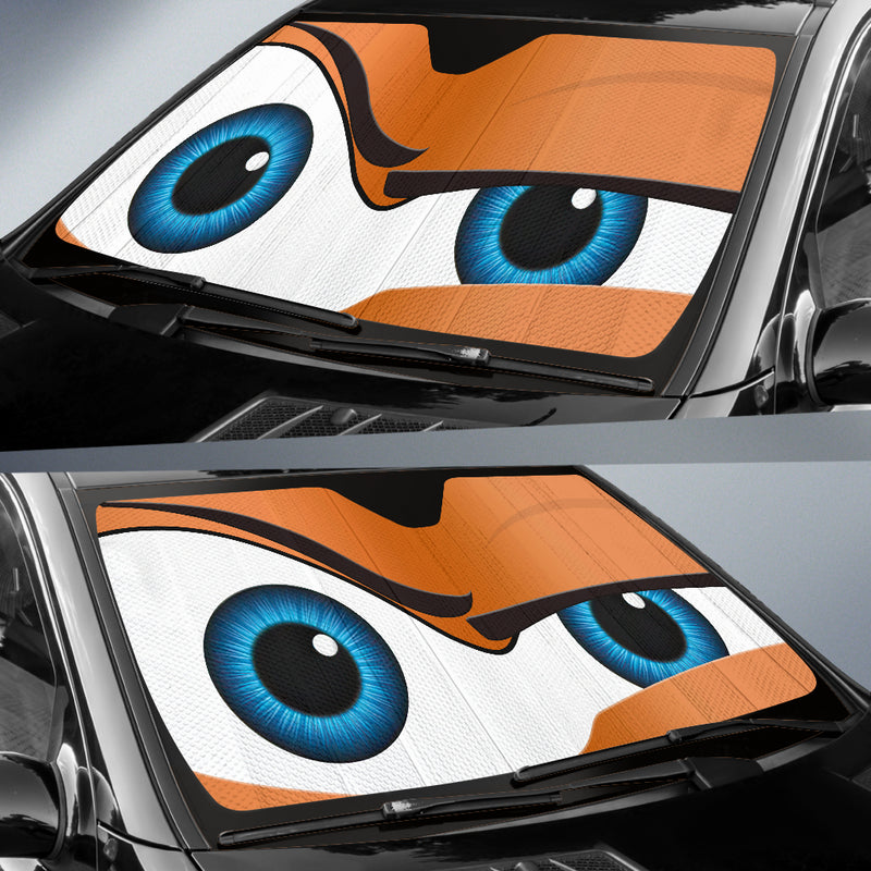 Funny Orange The Rock Style Cartoon Eye Car Auto Sunshades