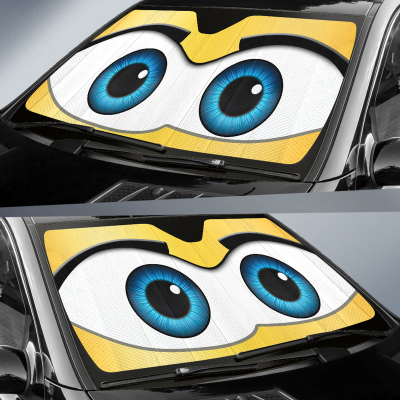 Yellow Cartoon Eyes Car Auto Sunshades