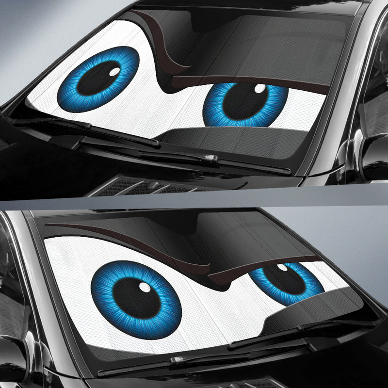 Funny Black The Rock Style Cartoon Eye Car Auto Sunshades