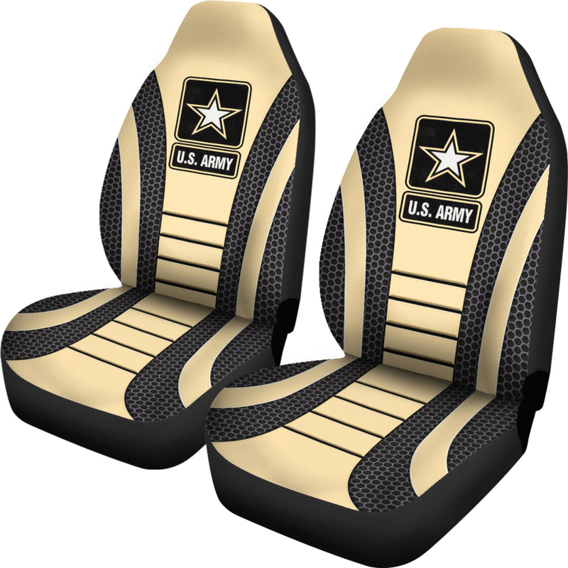 US ARMY Cream Premium Custom Car Seat Covers Decor Protectors