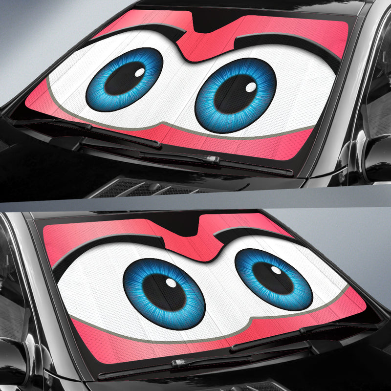 Pink Cartoon Eyes Car Auto Sunshades