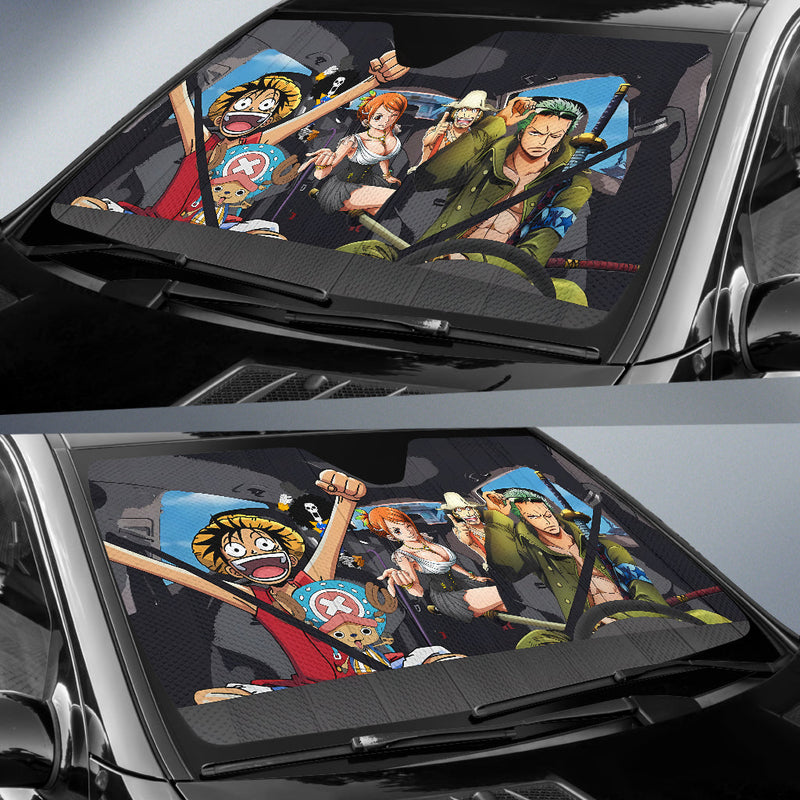 Luffy And Friends One Piece Car Auto Sunshades