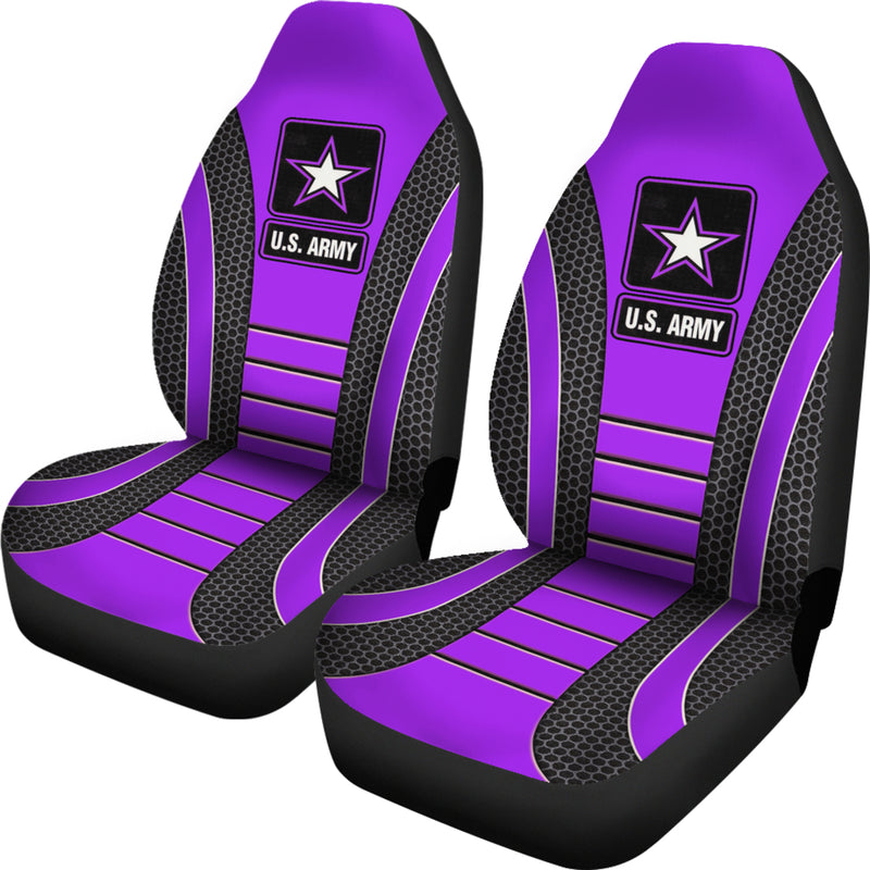 US ARMY Purple Premium Custom Car Seat Covers Decor Protectors