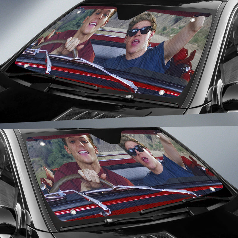 Funny Boys Driving Car Auto Sunshades