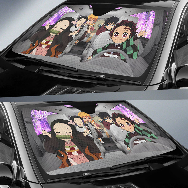 Kimetsu No Yaiba Chibi Car Auto Sunshades