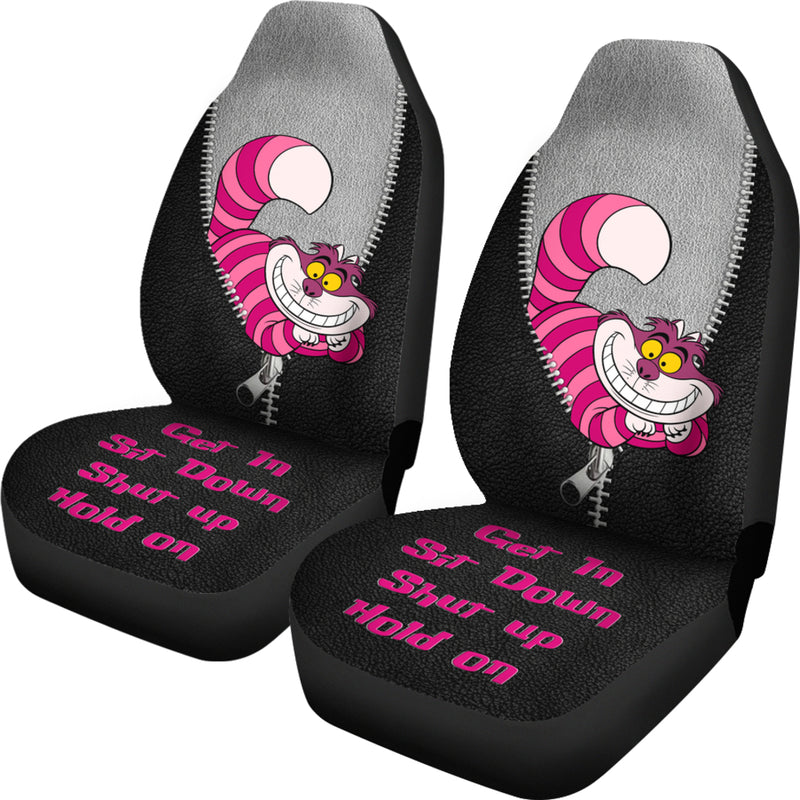 Get In Sit Down Zip Cheshire Cat Premium Custom Car Seat Covers Decor Protectors