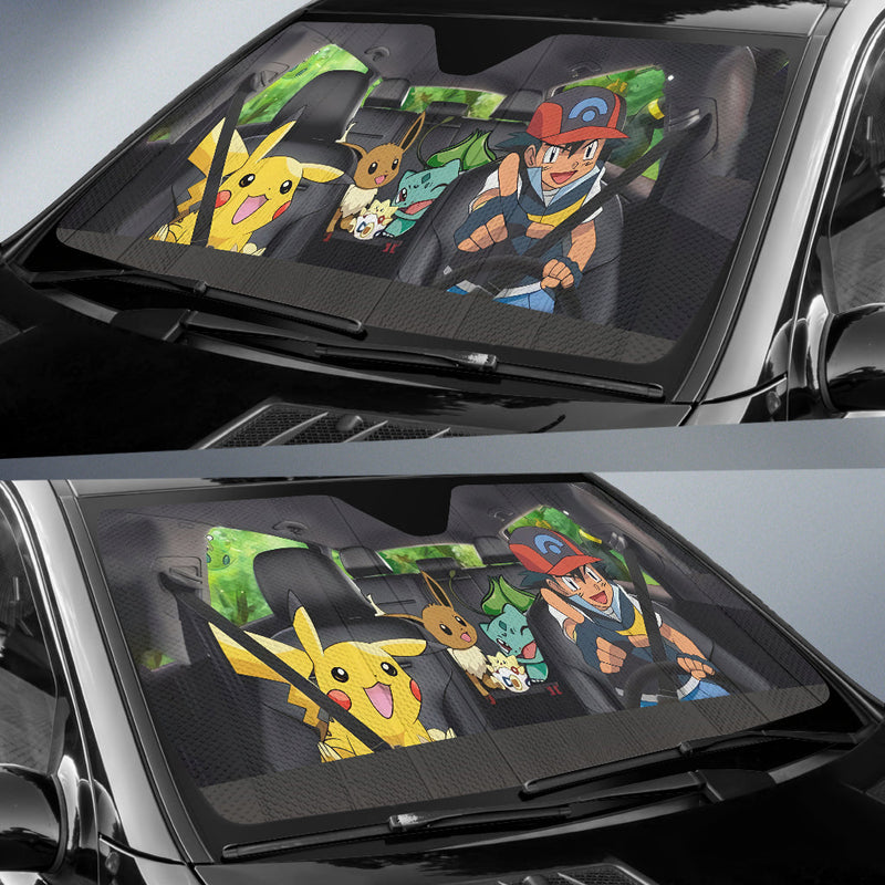 Pokemon Satoshi Car Auto Sunshades