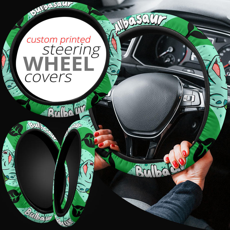 Bulbasaur Pokemon Premium Car Steering Wheel Cover