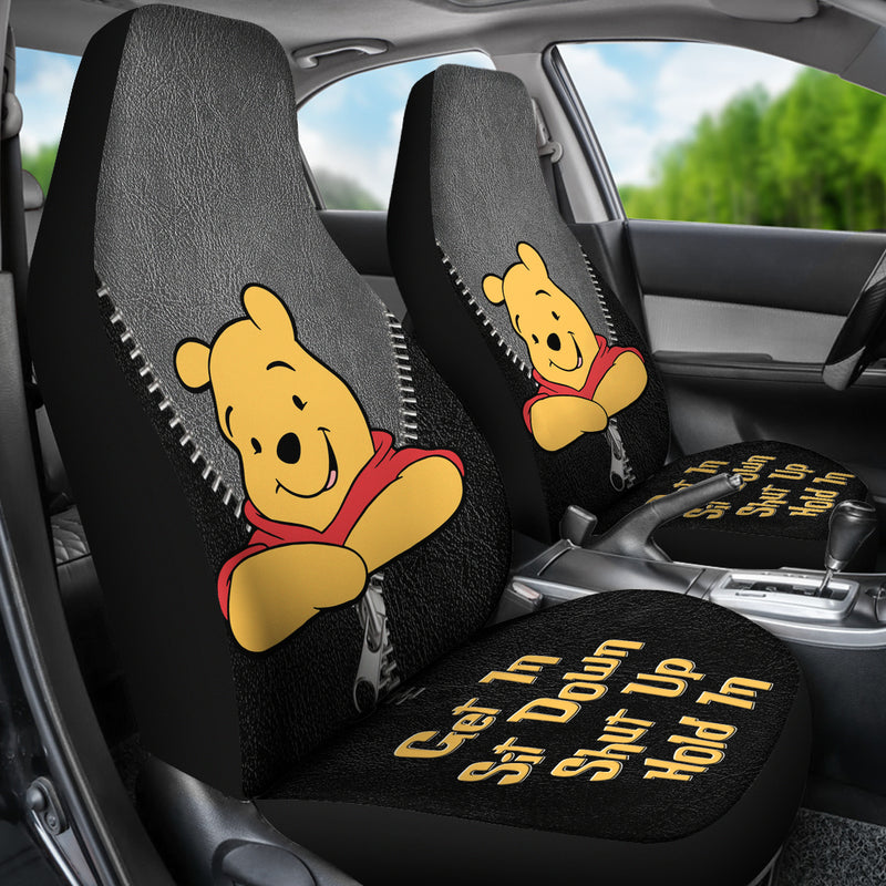 Get In Sit Down Zip Winnie The Pooh Premium Custom Car Seat Covers Decor Protectors