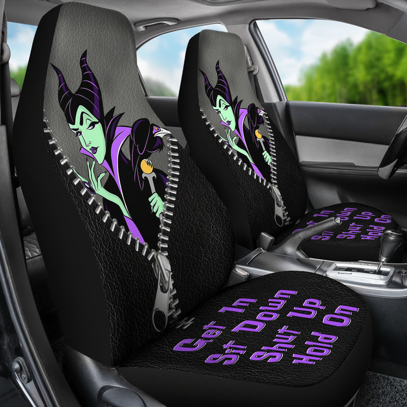 Get In Sit Down Zip Maleficent Premium Custom Car Seat Covers Decor Protectors