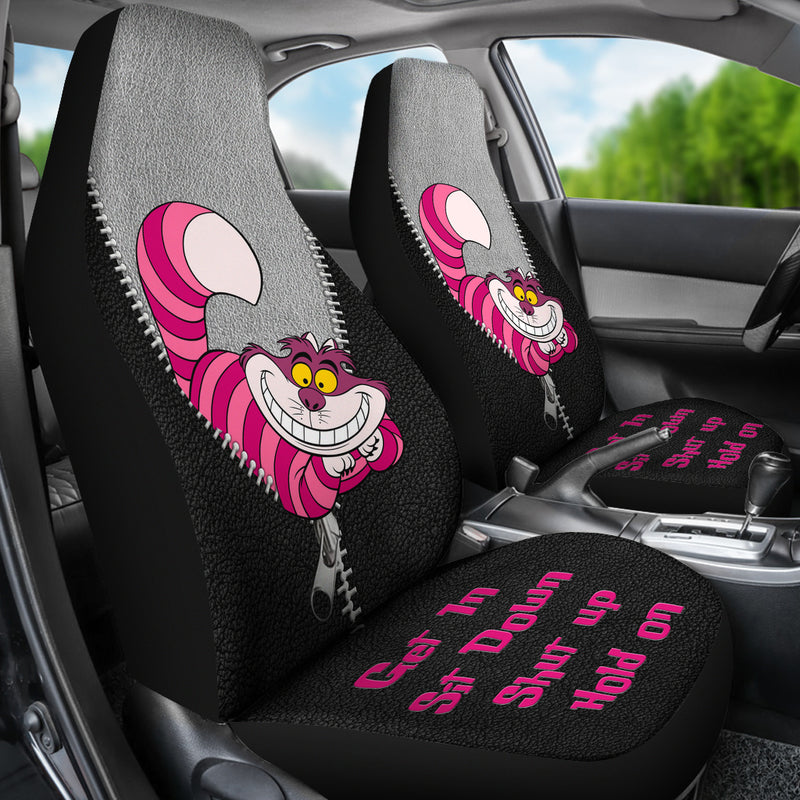 Get In Sit Down Zip Cheshire Cat Premium Custom Car Seat Covers Decor Protectors