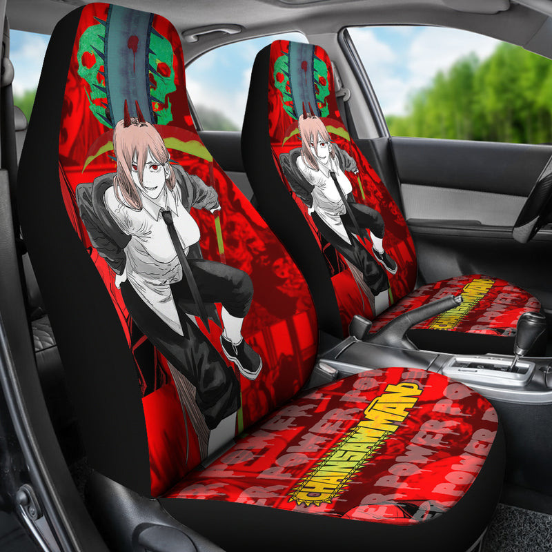 Chainsaw Man Power Premium Custom Car Seat Covers Decor Protectors