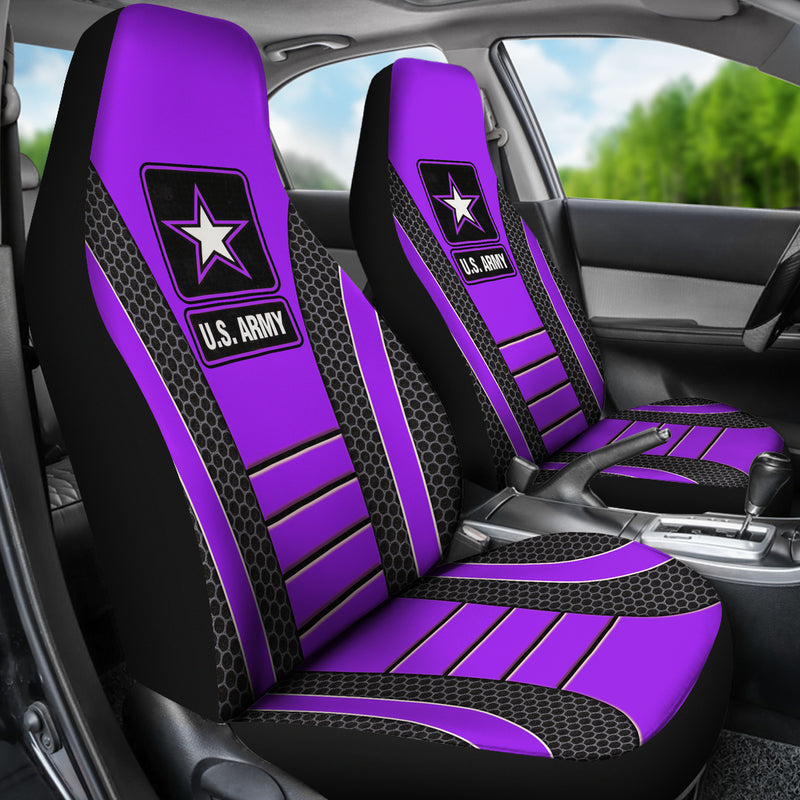 US ARMY Purple Premium Custom Car Seat Covers Decor Protectors