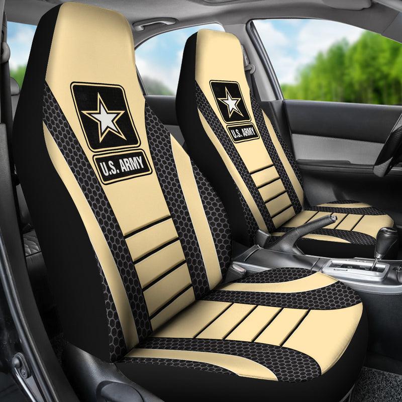 US ARMY Cream Premium Custom Car Seat Covers Decor Protectors