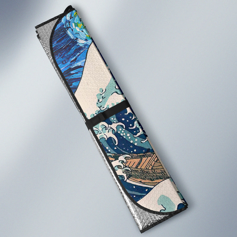 The Great Wave Van Gogh Starry Night Car Auto Sunshades