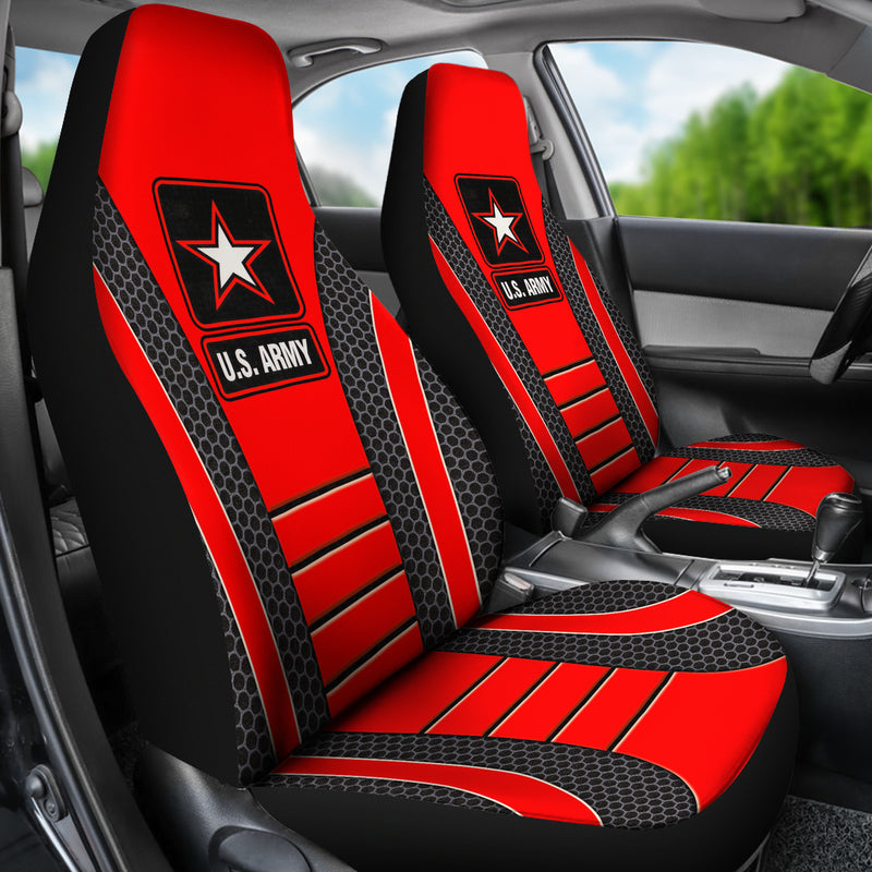 US ARMY Red Premium Custom Car Seat Covers Decor Protectors