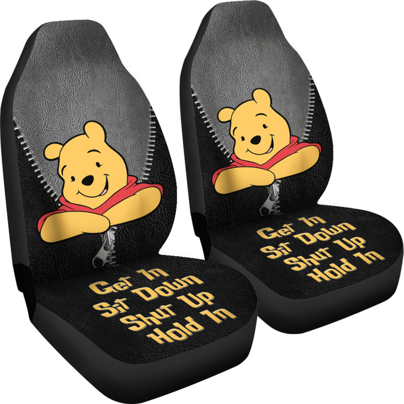 Get In Sit Down Zip Winnie The Pooh Premium Custom Car Seat Covers Decor Protectors