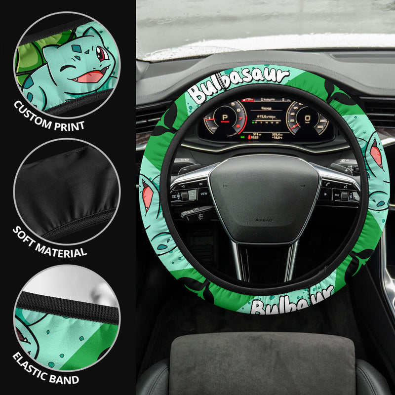 Bulbasaur Pokemon Premium Car Steering Wheel Cover