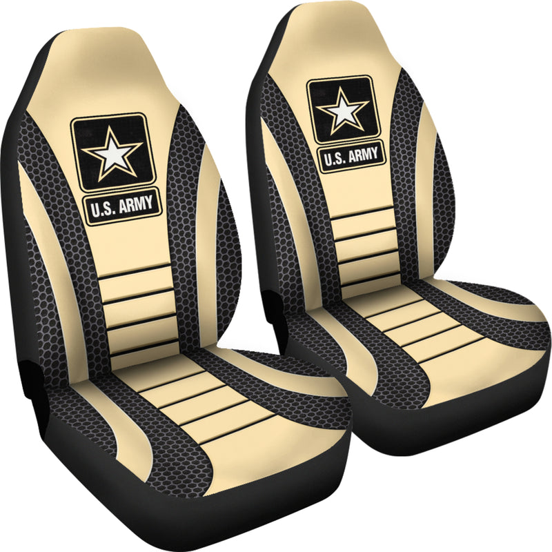 US ARMY Cream Premium Custom Car Seat Covers Decor Protectors