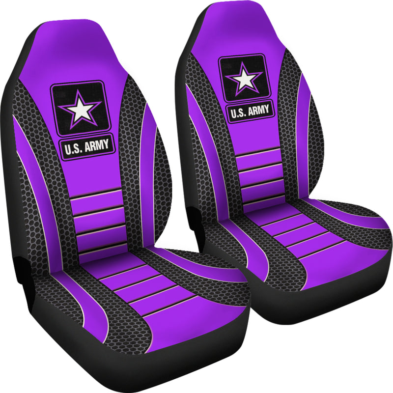 US ARMY Purple Premium Custom Car Seat Covers Decor Protectors