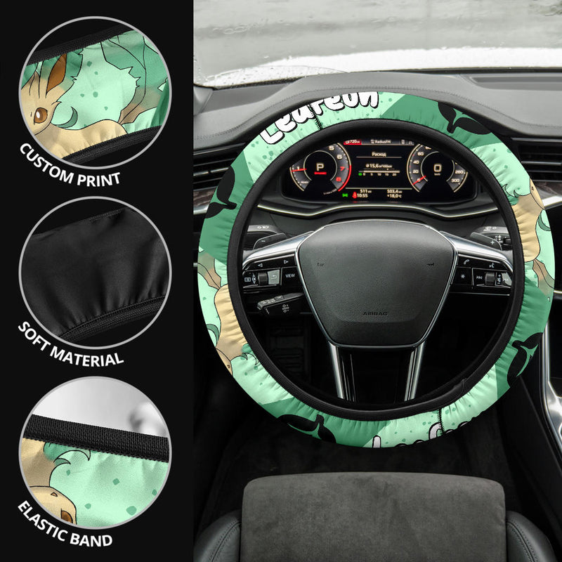 Leafeon Pokemon Steering Wheel Cover