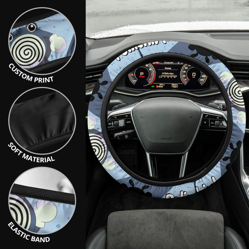 Poliwhirl Pokemon Steering Wheel Cover