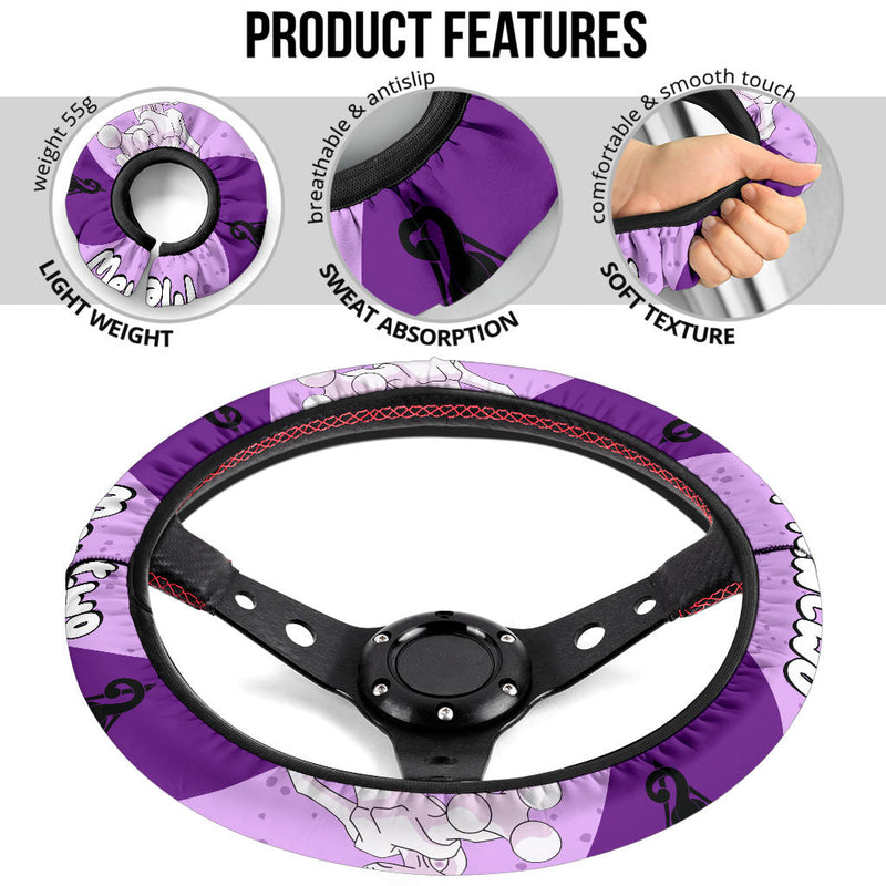 Mewtwo Pokemon Steering Wheel Cover